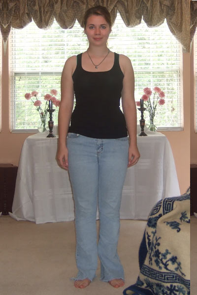 Photographic Height/Weight Chart - 5' 7", 150 lbs., BMI:24