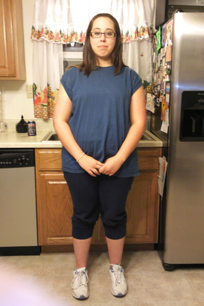 Photographic Height/Weight Chart - 5' 7", 220 lbs., BMI:35